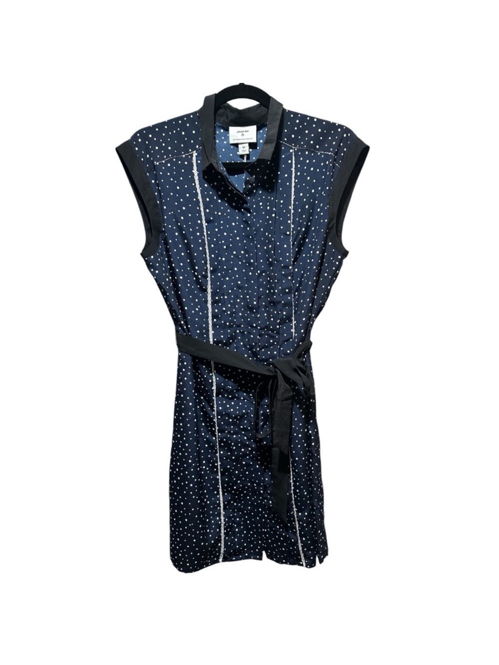 Jason Wu Navy Polka Dot Sleeveless Shirt Dress NWT - Picture 3 of 8